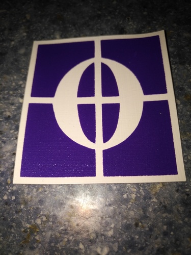 white coda logo on a purple background on a marble counter