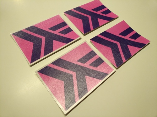 magenta and purple haskell stickers