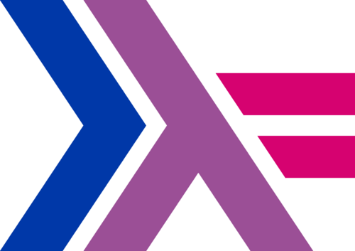 computer rendered thompson-wheeler haskell logo in bisexual pride colors