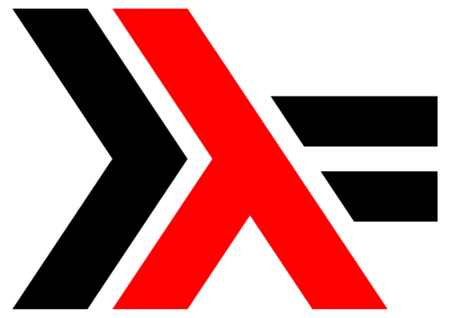 computer rendered thompson-wheeler haskell logo in (red/black/white) anarchy colors